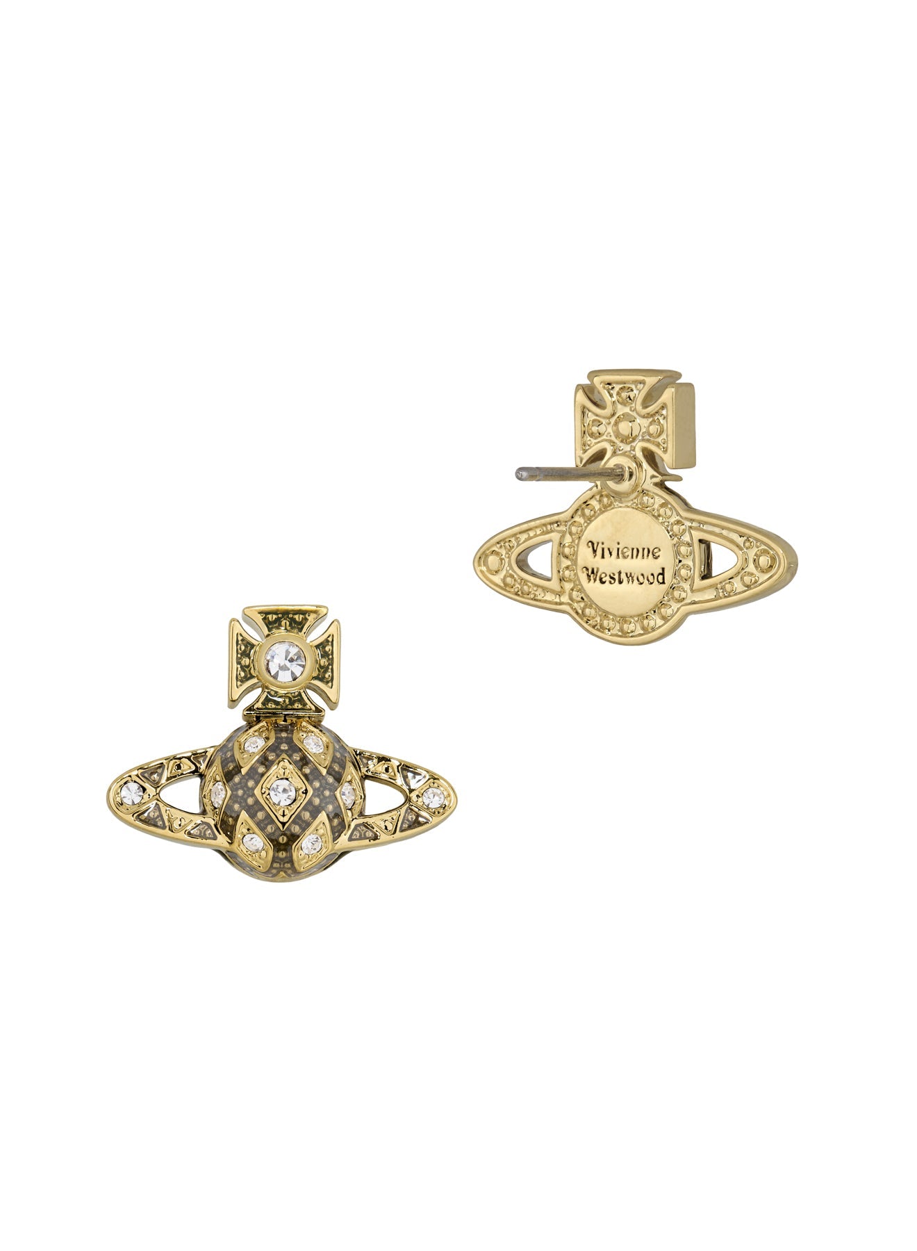 Vivienne Westwood Rachelle Black Bas Relief Earrings 6201038Q-02RA37- — view 2