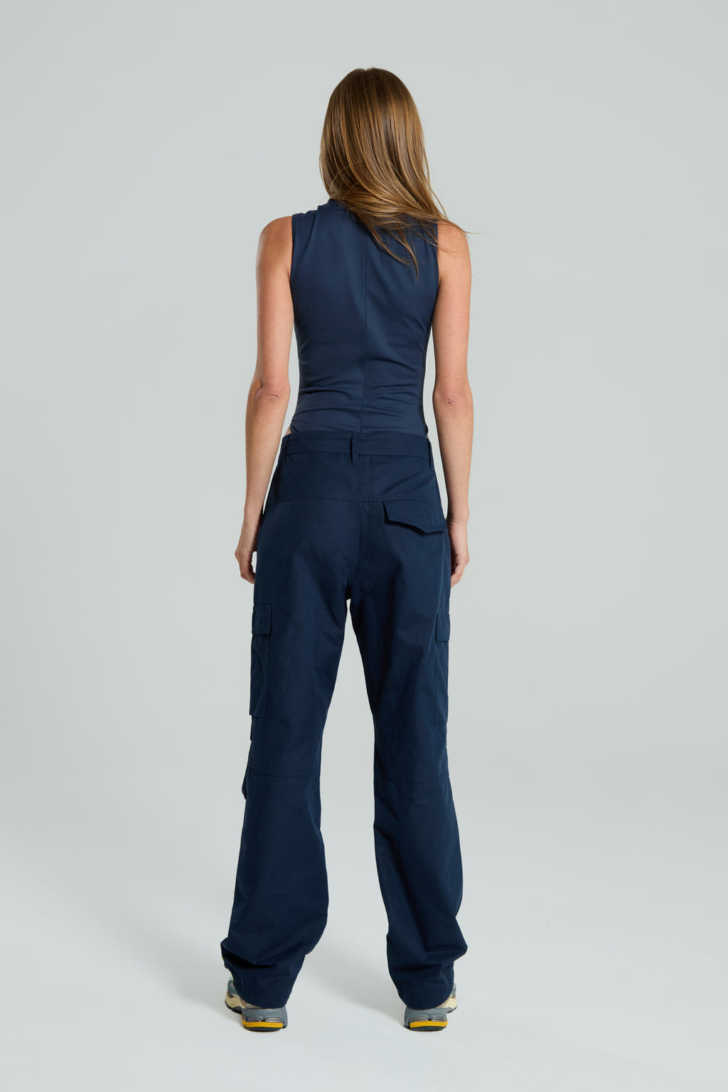 Women's Red Run Activewear Combat Pants in Navy Blue — view 5