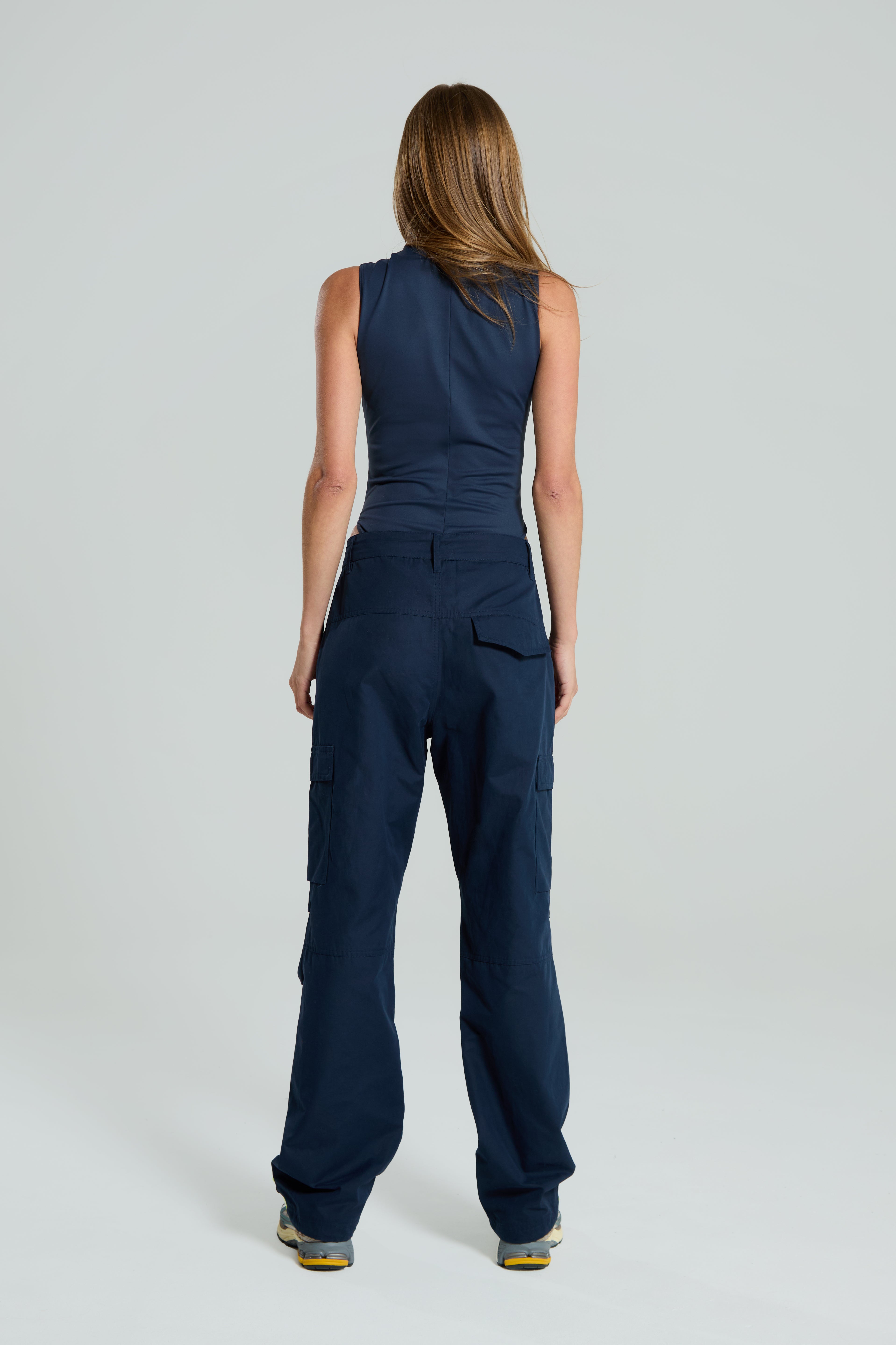 Women's Red Run Activewear Bodysuit in Navy — view 7
