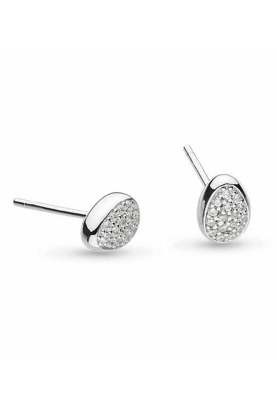 Kit Heath Coast Pebble Glisten Pave CZ Stud Earrings 30188CZ