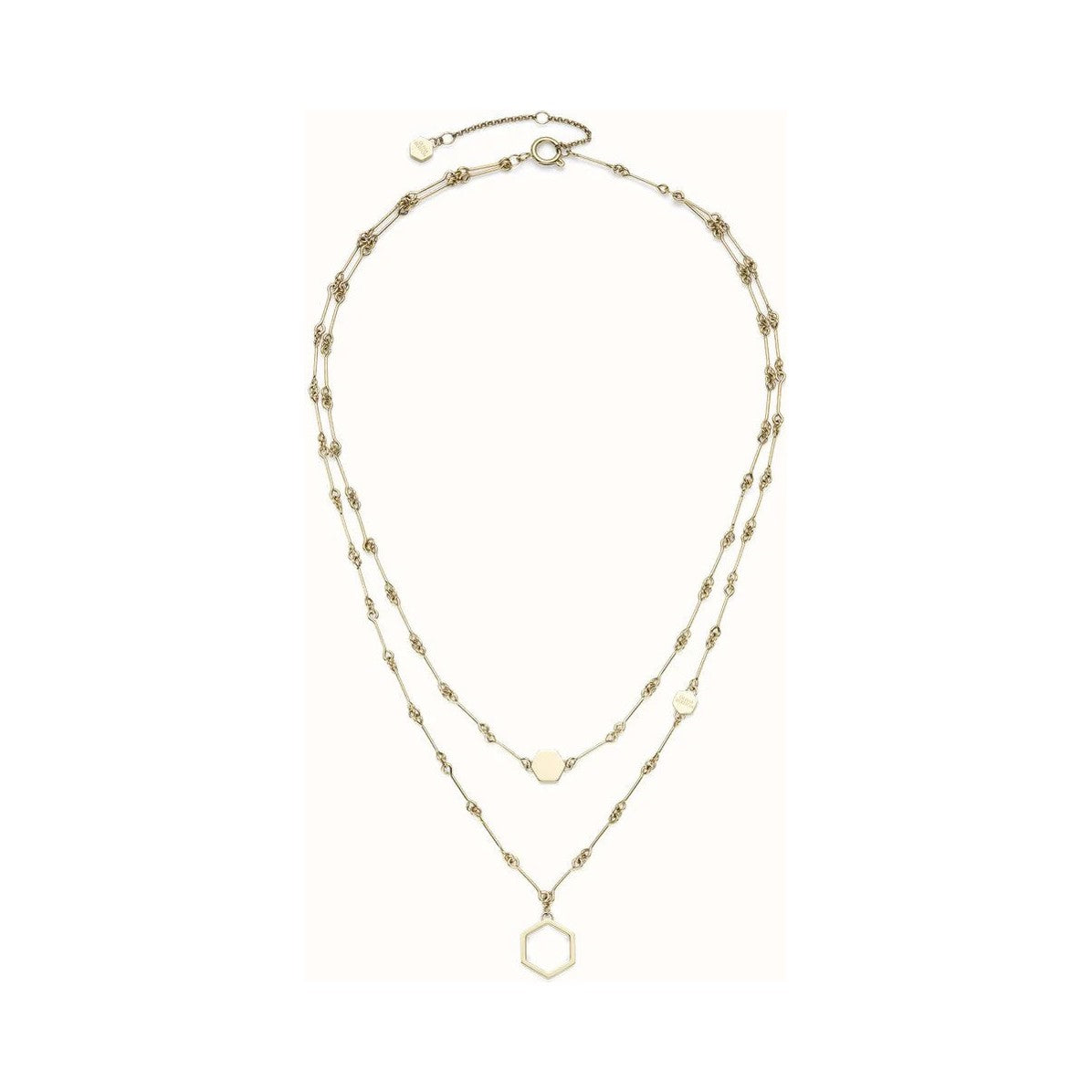 The Olivia Burton Honeycomb double-layered necklace, gold plated stainless steel, Olivia Burton, available at OD’s Jewellers in St Helens