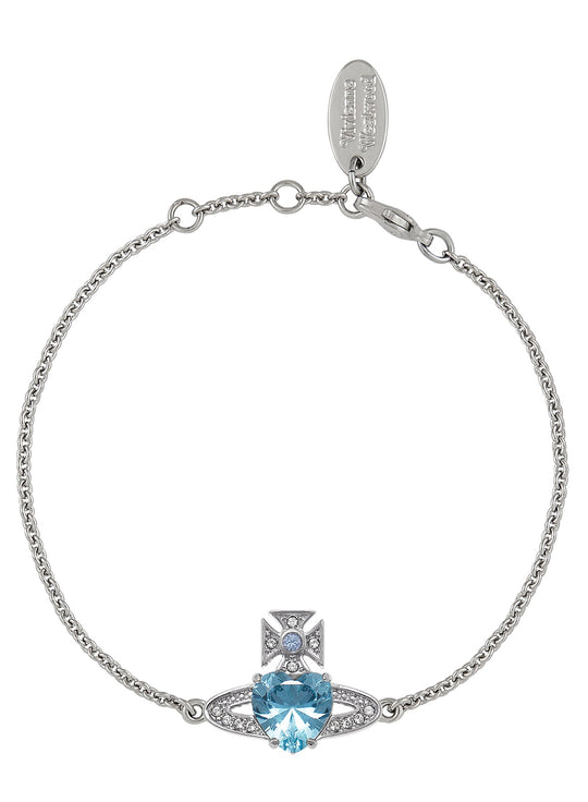 Vivienne Westwood Ariella Aqua Blue Crystal Heart Bracelet
