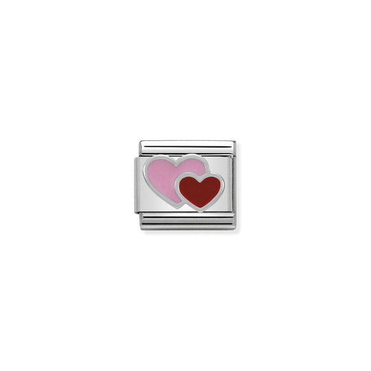 Nomination Composable Pink And Red Double Heart Charm 330202/16