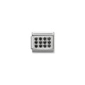 Composable Nomination Link charm with black cubic zirconia stones. Add to a bracelet.