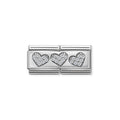 Nomination Double Link 3 Hearts, a silver metal Charms & Pendants from Nomination Italy, available at OD’s Jewellers in St Helens.
