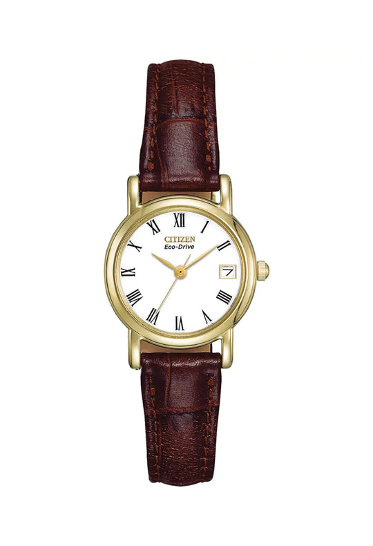 Citizen Ladies Eco-Drive Date White Dial Strap Watch EW1272-01B