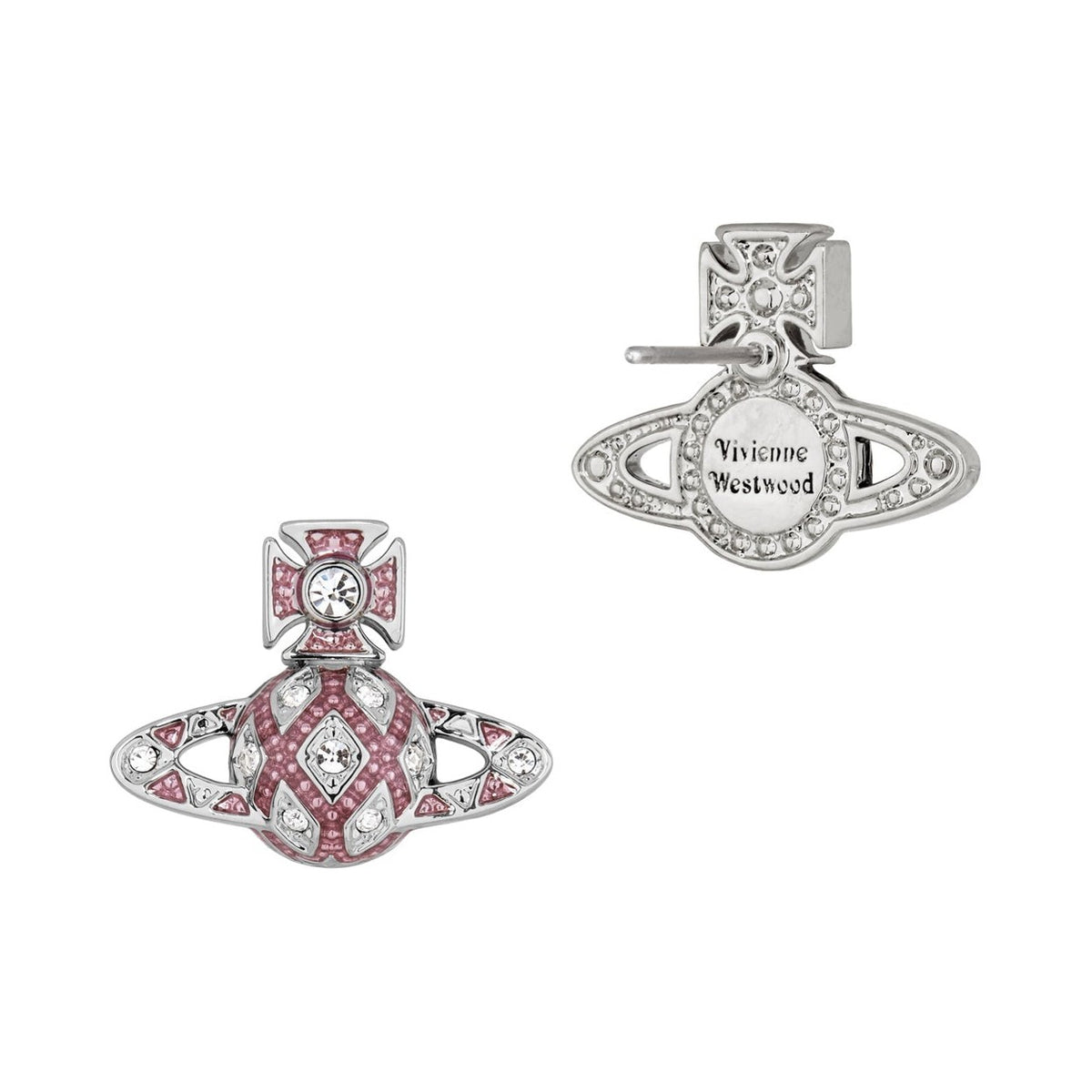 Vivienne Westwood Rachelle Dark Rose Bas Relief Earrings 6201038Q-02P788- — view 2