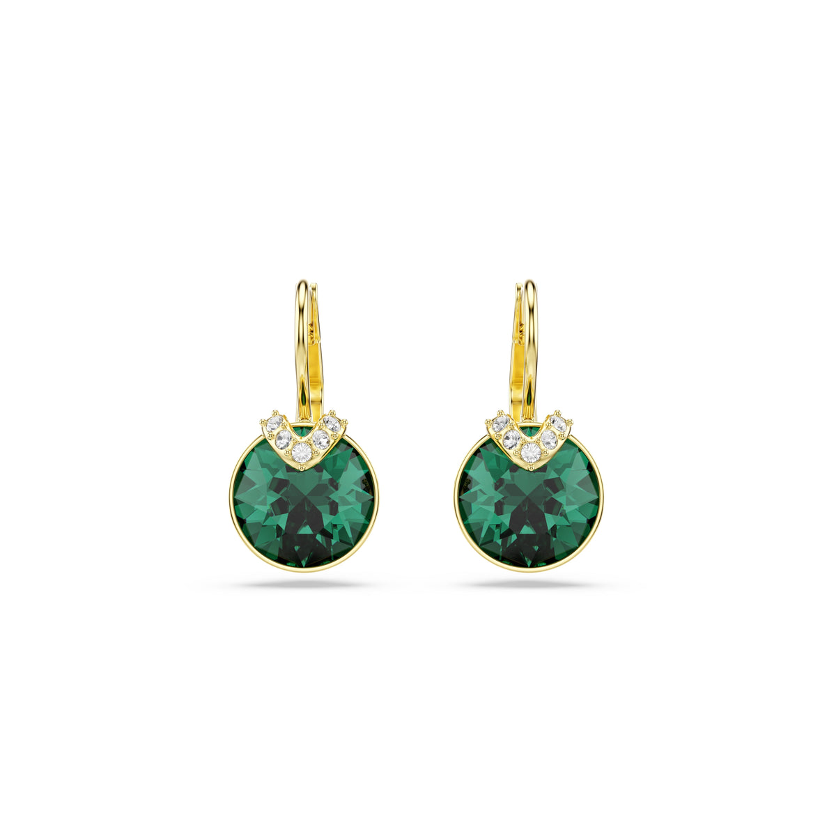 Swarovski Bella V Green Drop Earrings Gold Plated — view 2