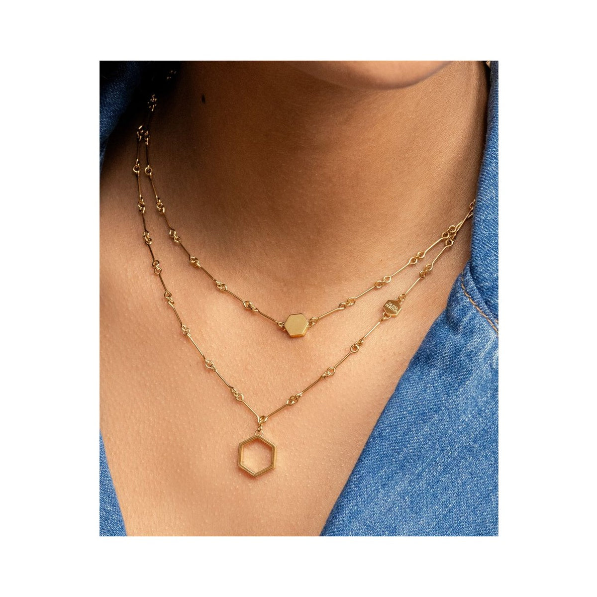 The Olivia Burton Honeycomb Double Layered Necklace, gold-plated stainless steel from Olivia Burton, at OD’s Jewellers in St Helens
