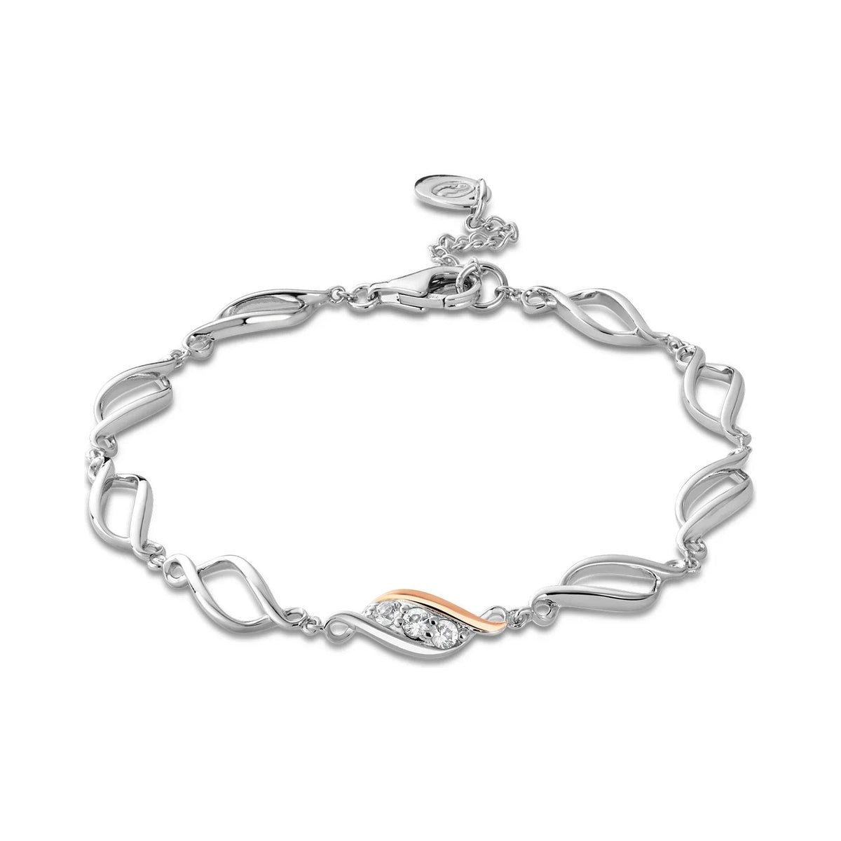 Clogau Past Present Future Muliti-Link Bracelet With White Topaz In Sterling Silver by Clogau