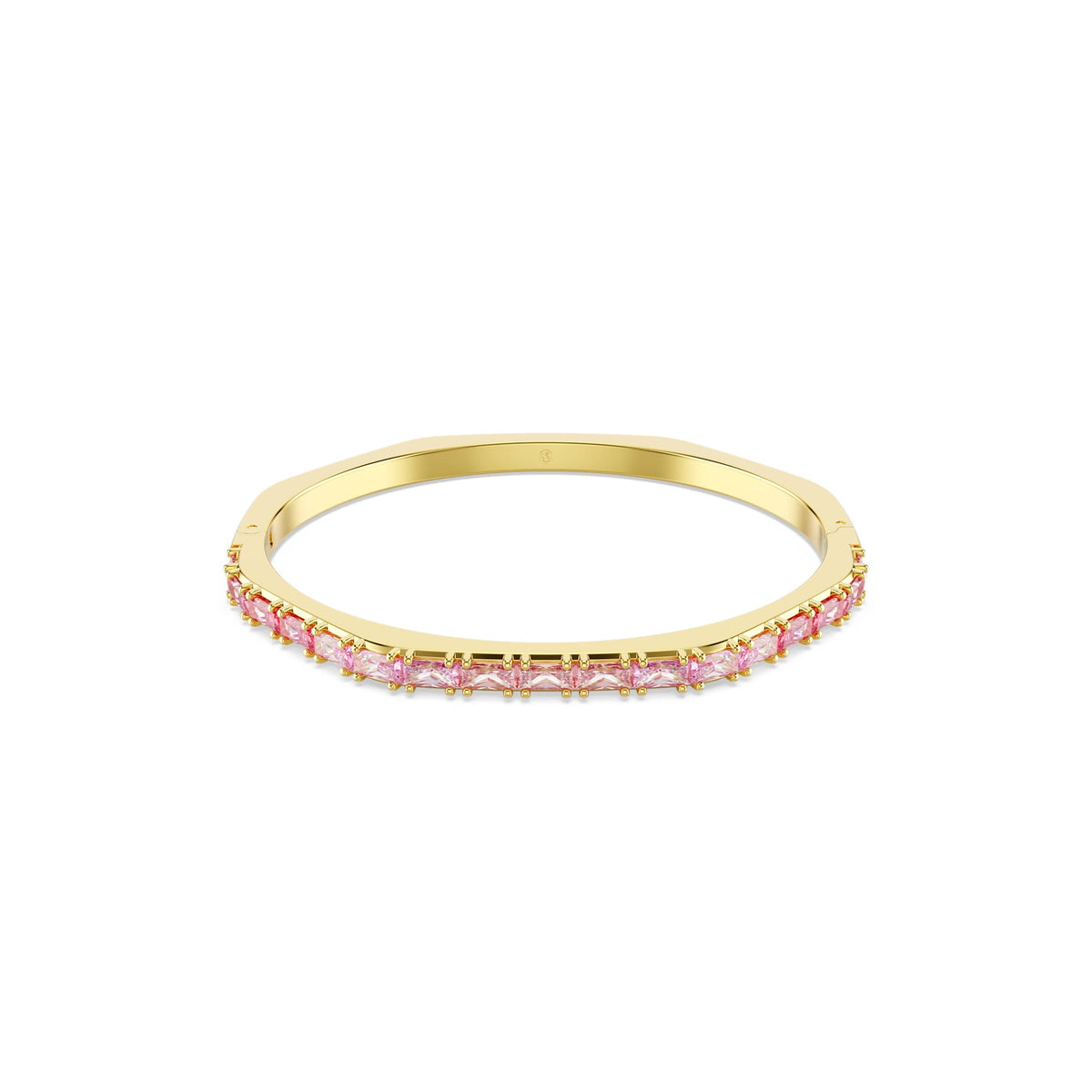 Swarovski Matrix Pink Baguette Cut Bangle Gold Plated