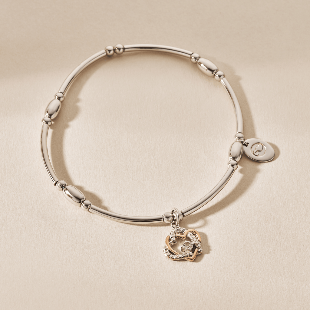 Clogau Forever Yours Hearts Affinity Bracelet With White Topaz In Sterling Silver 3SAFF0361