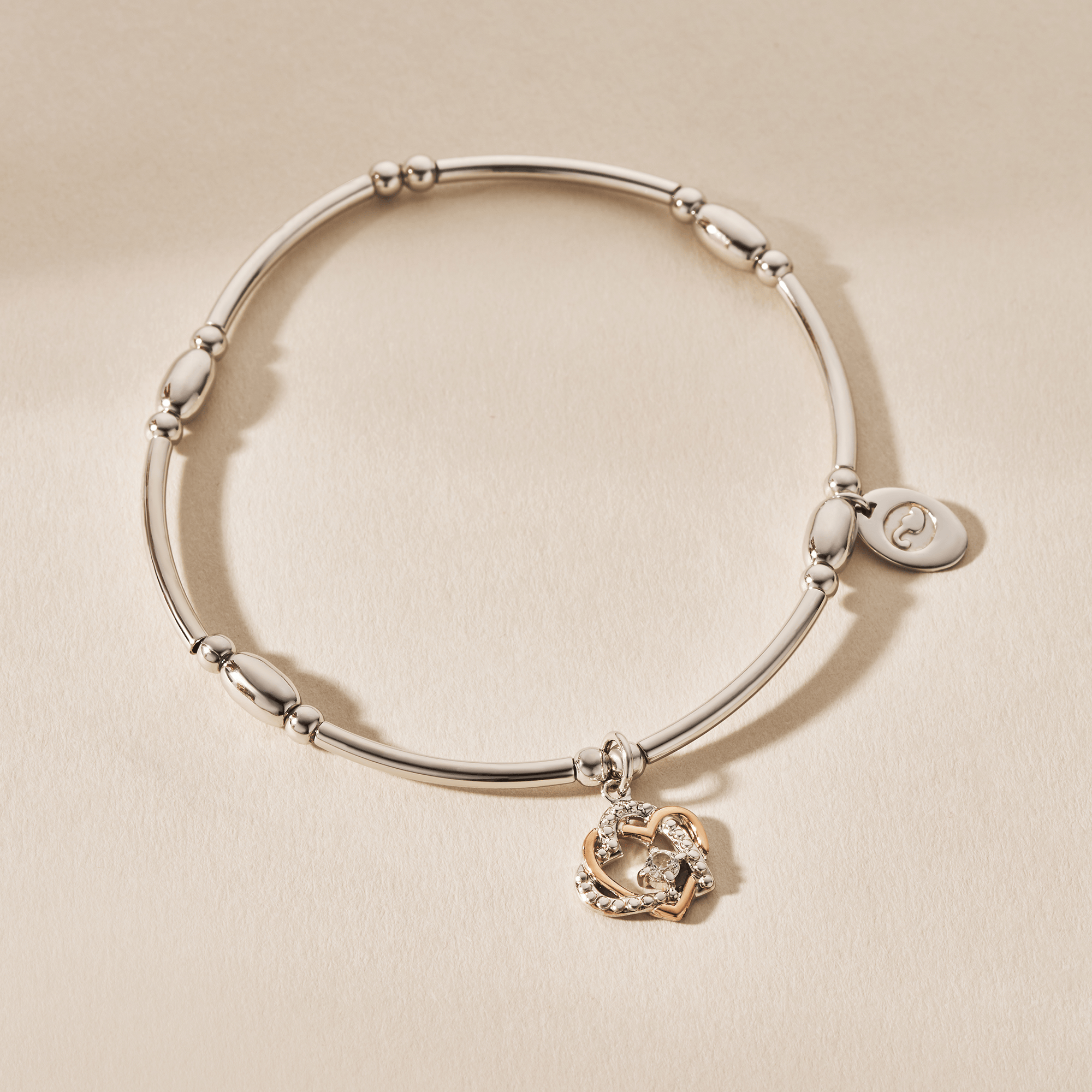 Clogau Forever Yours Hearts Affinity Bracelet With White Topaz In Sterling Silver 3SAFF0361