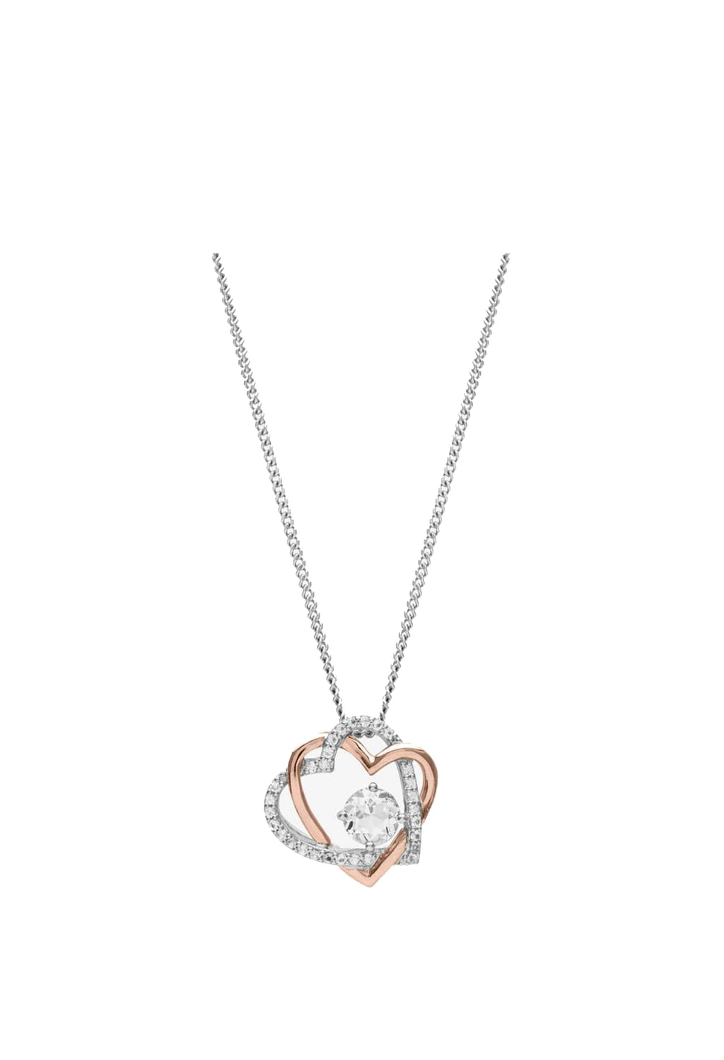 The Clogau Forever Yours Heart Pendant with White Topaz in Sterling Silver necklace, from Clogau, available at OD’s Jewellers in St Helens
