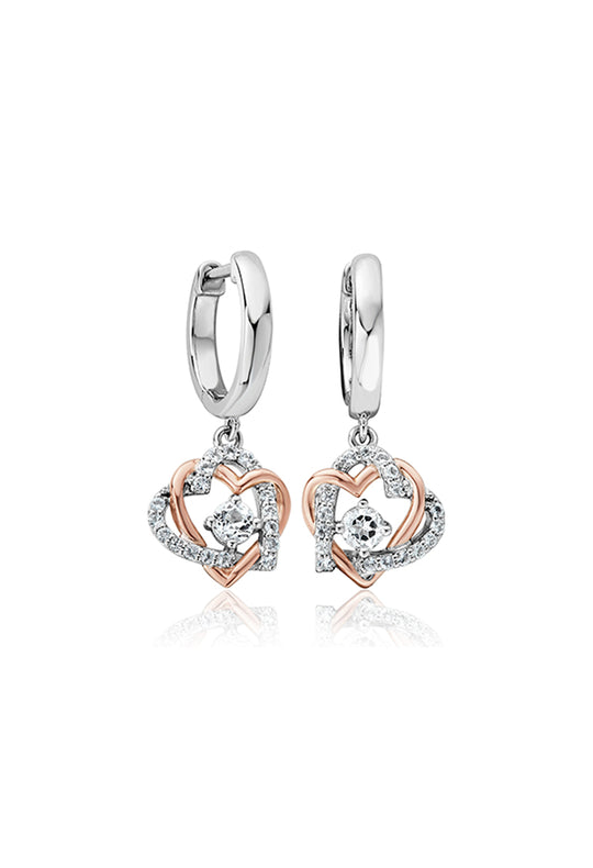 Clogau Sterling Silver Forever Yours Heart Drop Earrings 3SAMH0094