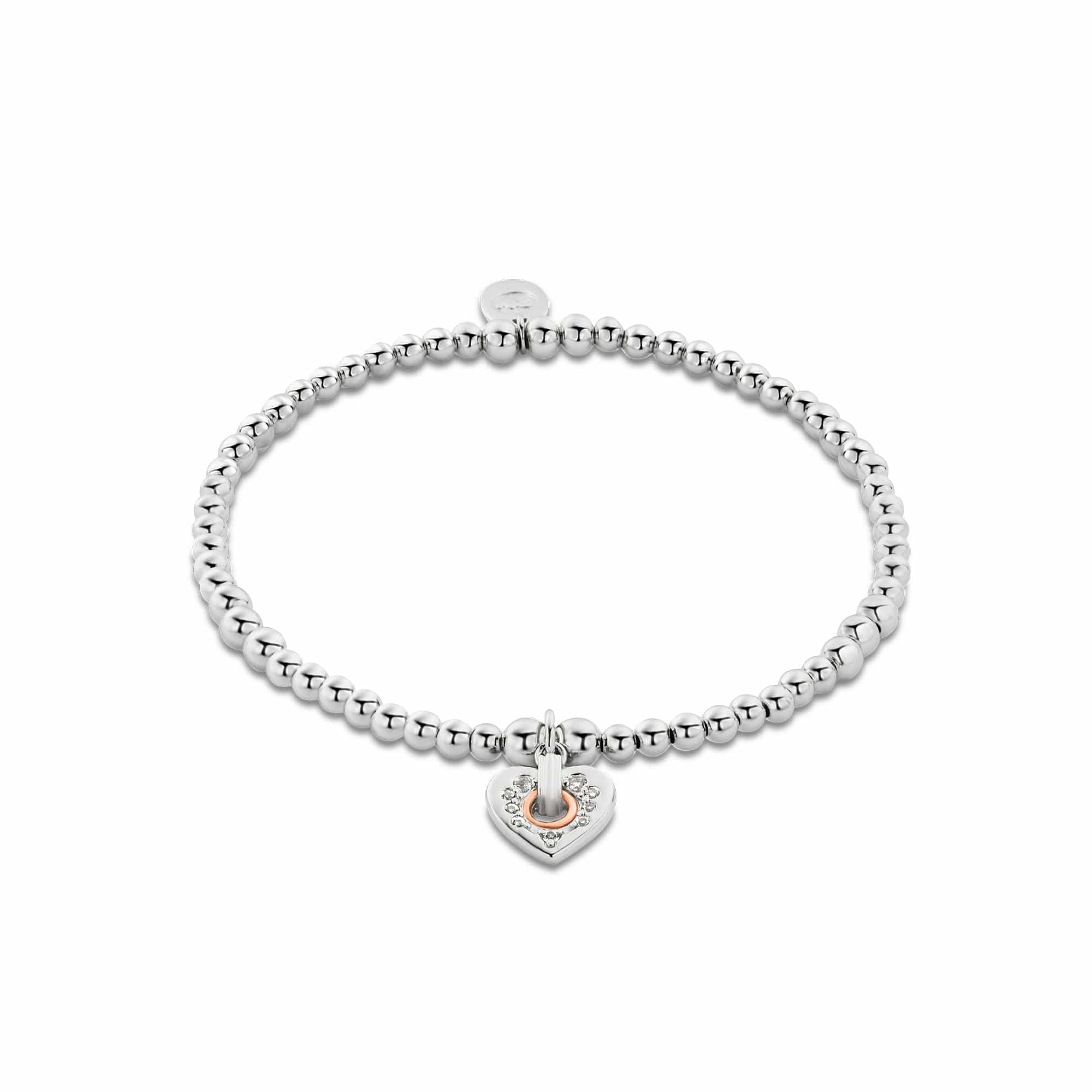 Clogau Cariad Silver Sparkle Heart Affinity Bracelet 3SBB85S
