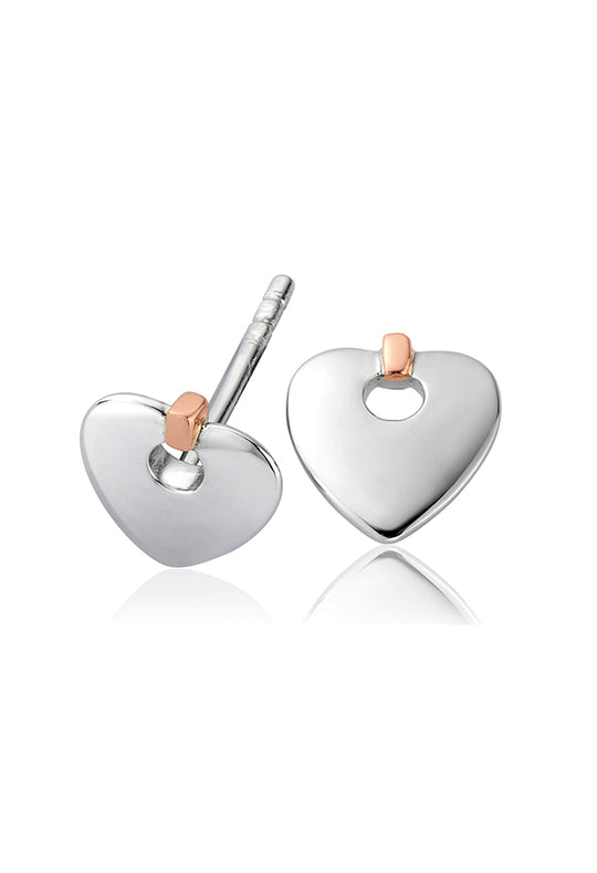 Clogau Sterling Silver Cariad Heart Stud Earrings 3SCE012