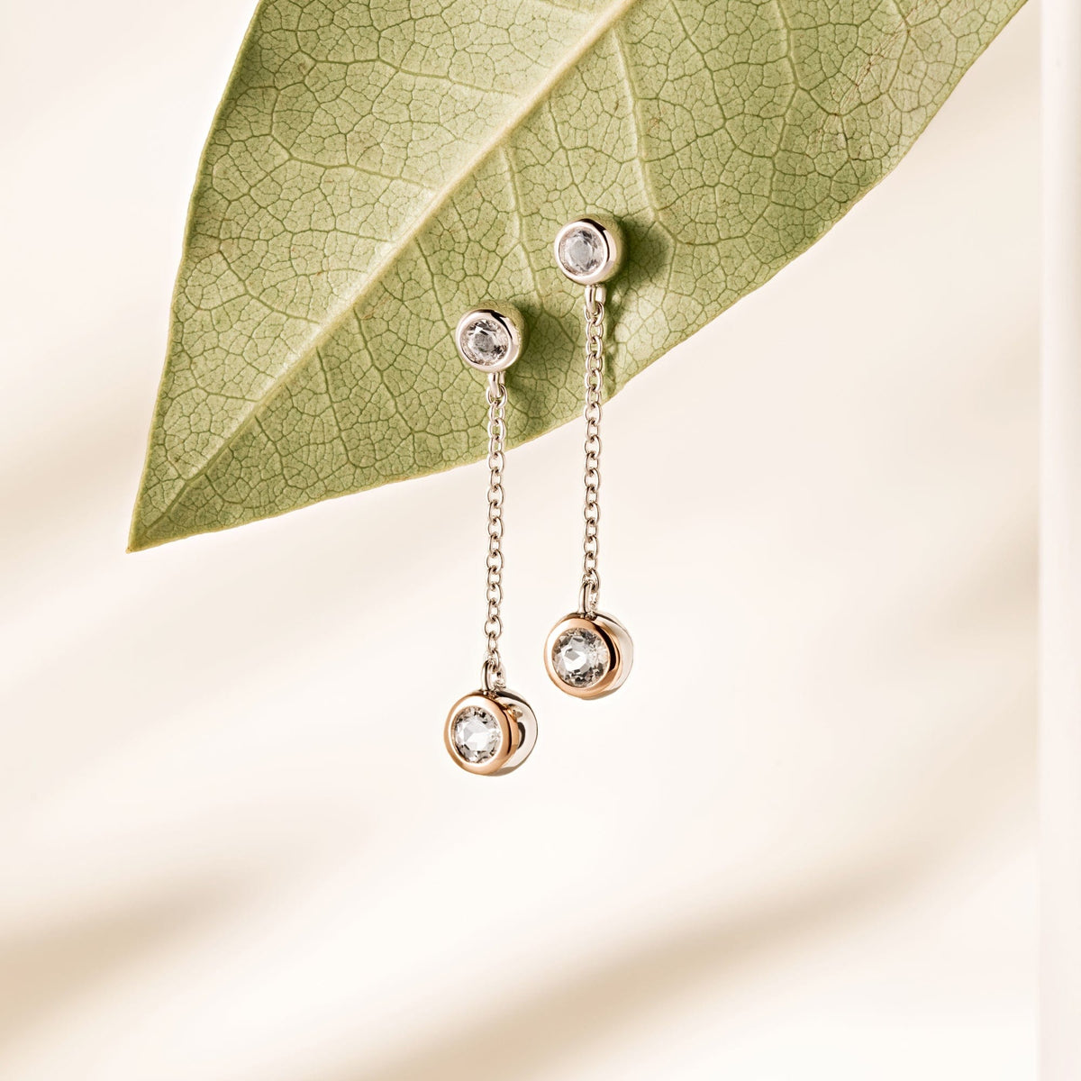 Clogau Celebration Drop Chain Earrings With White Topaz Sterling Silver