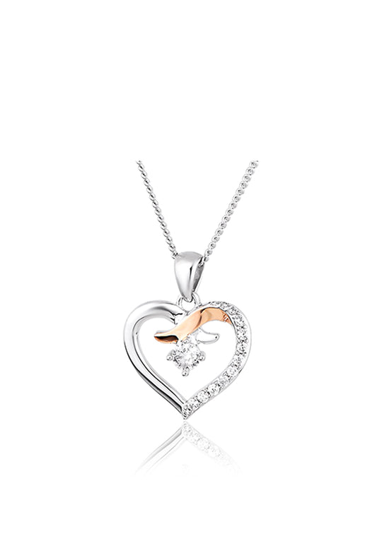 Clogau Forever Yours Kiss Pendant With Cubic Zirconia in Sterling Silver