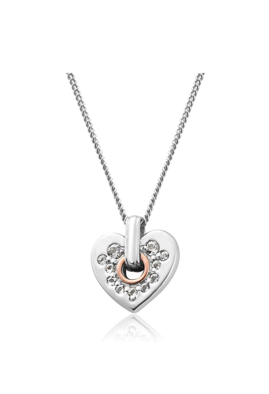 Clogau Cariad Silver Sparkle Heart Neckace 3SCRS0193