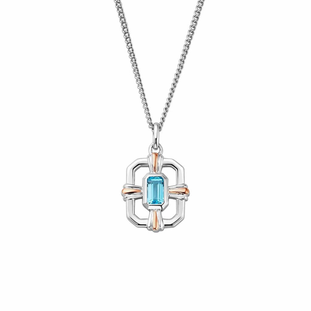 Clogau Silver Gateways Blue Topaz Pendant Necklace 3SEGW0728