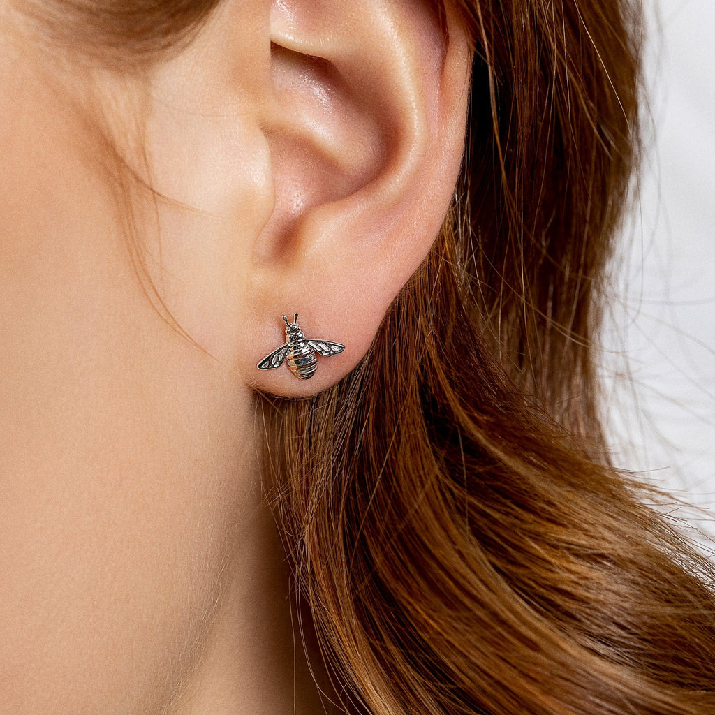 Clogau Sterling Silver Natures Wonder Honey Bee Earrings 3SHNBE