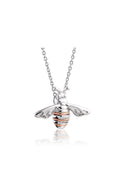 Sterling silver Honey Bee pendant necklace by Clogau, showcasing intricate detail and nature-inspired design.