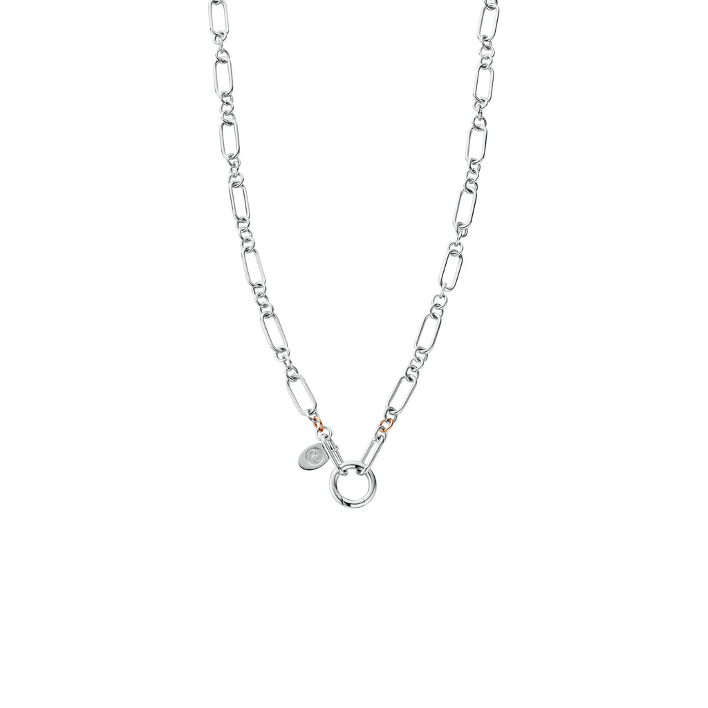 The Clogau Insignia Charm Necklace, a silver sterling silver necklace from Clogau, available at OD’s Jewellers in St Helens.