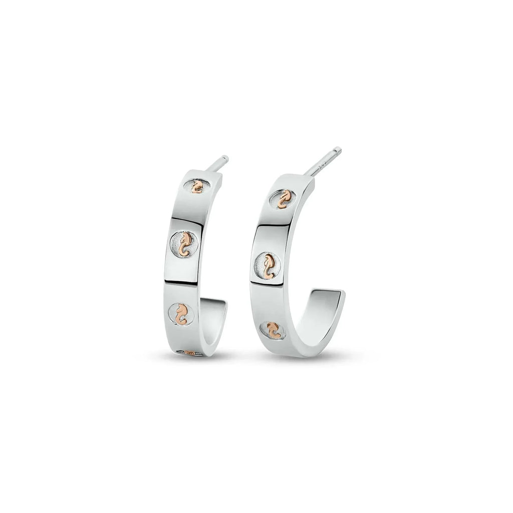 Clogau Insignia Slim Half Hoop Earrings Sterling Silver by Clogau