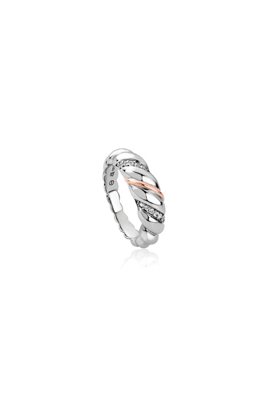 Clogau Lover's Twist Ring in Sterling Silver *