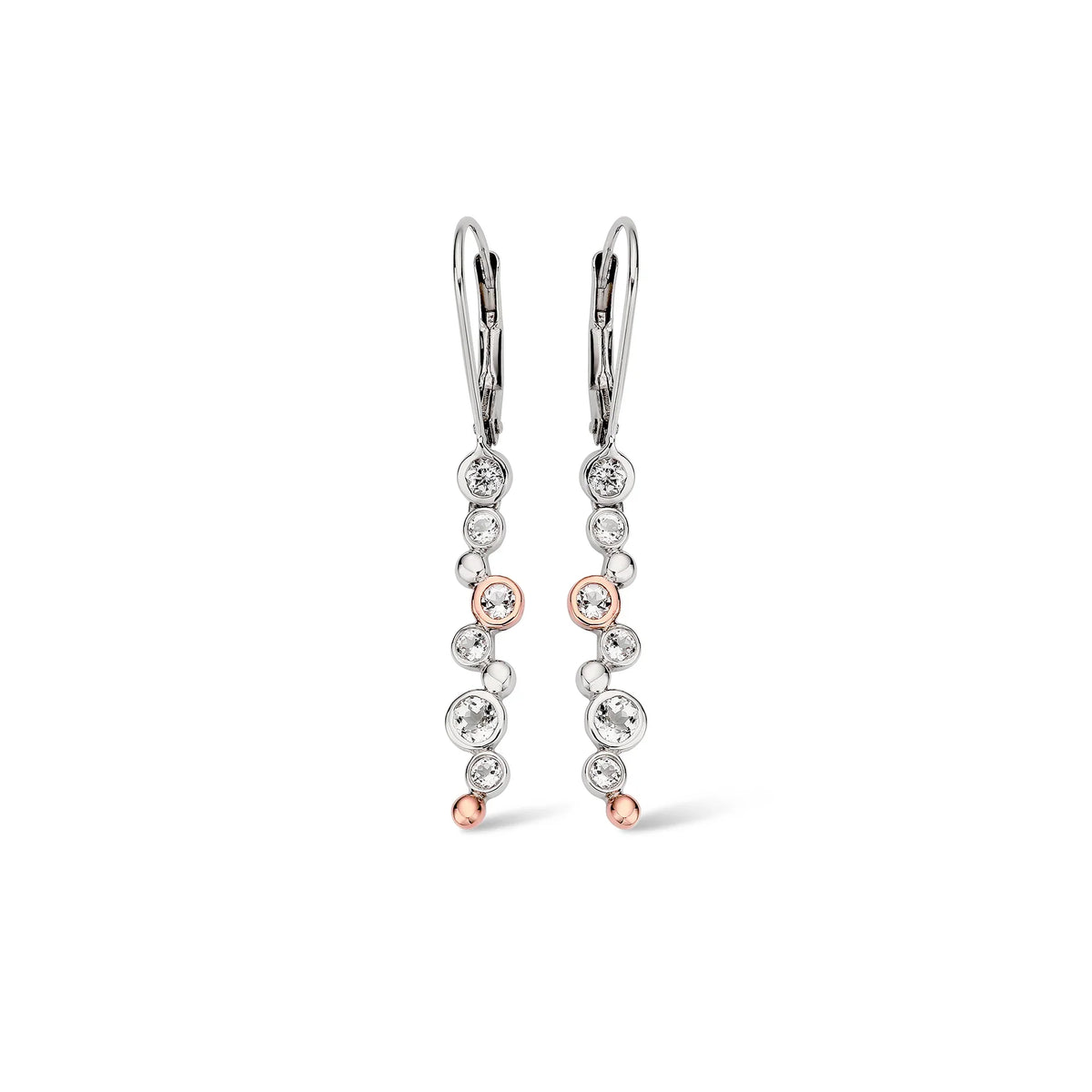 Clogau Celebration White Topaz Drop Earrings In Sterling Silver by Clogau
