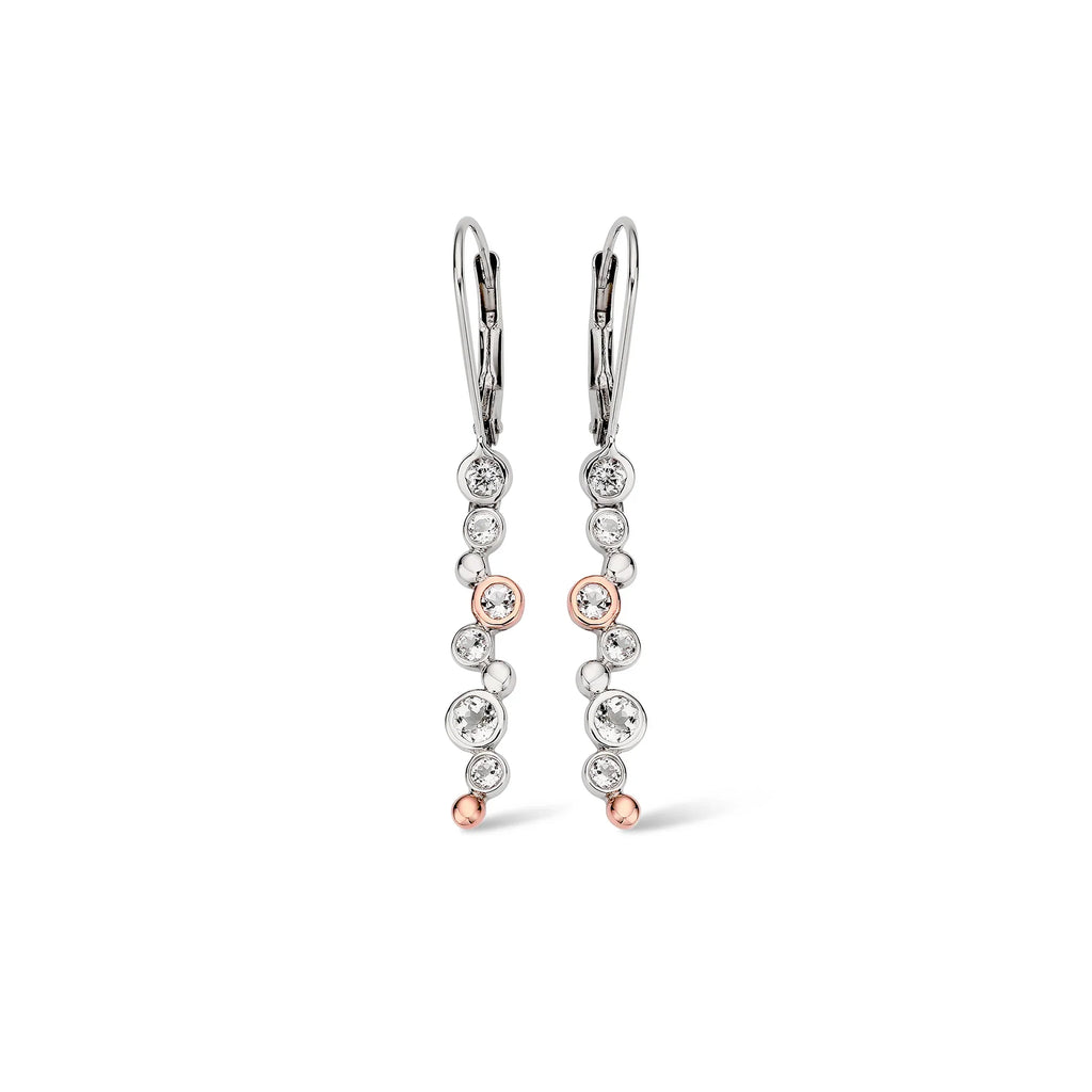 Clogau Celebration White Topaz Drop Earrings In Sterling Silver by Clogau