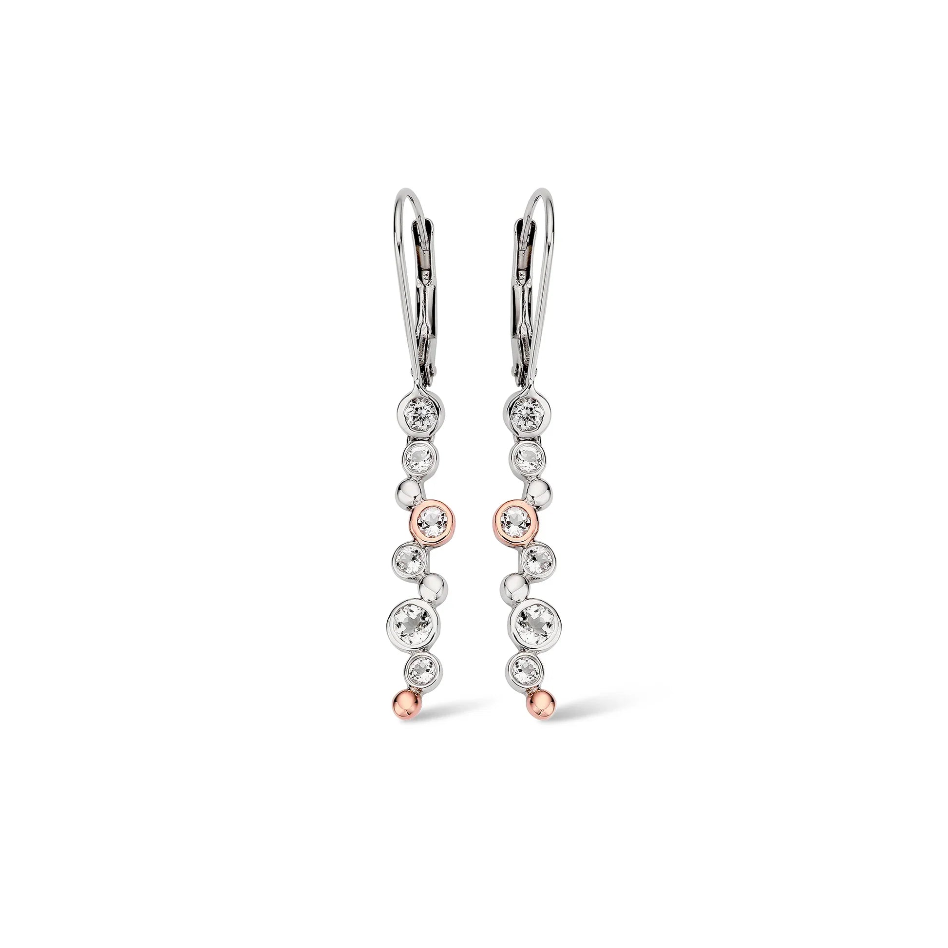 Clogau Celebration White Topaz Drop Earrings In Sterling Silver by Clogau
