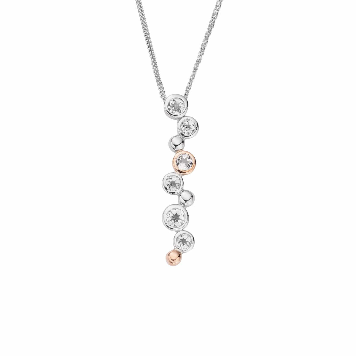 Clogau Celebration Drop Pendant With White Topaz In Sterling Silver.3SMP2