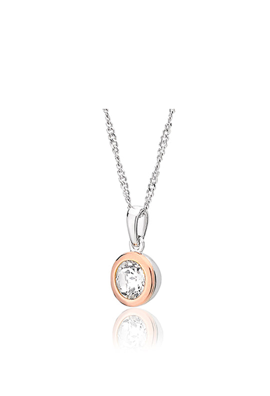 Clogau Sterling Silver Celebration Single White Topaz Pendant Necklace 3SMP5