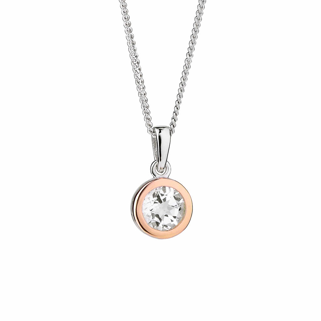 Clogau Sterling Silver Celebration Single White Topaz Pendant Necklace 3SMP5