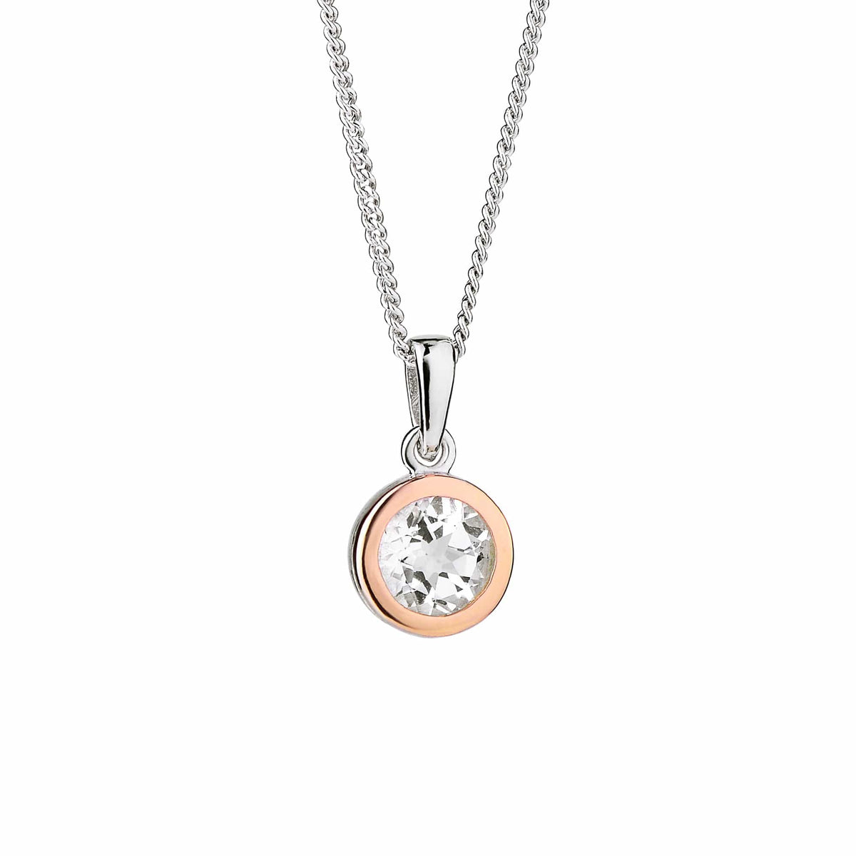 Clogau Sterling Silver Celebration Single White Topaz Pendant Necklace 3SMP5