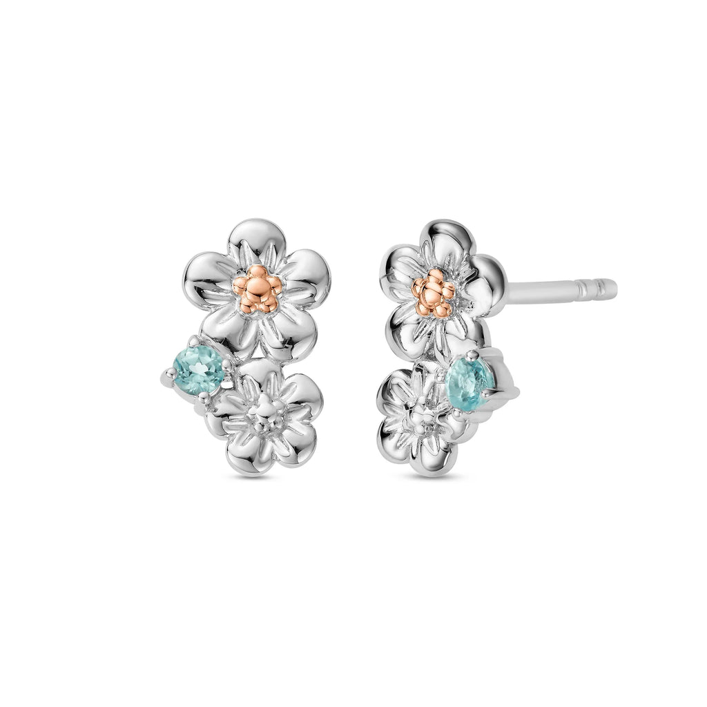 Clogau Silver Forget-Me-Knot Blue Topaz Stud Earring 3SNWO1009