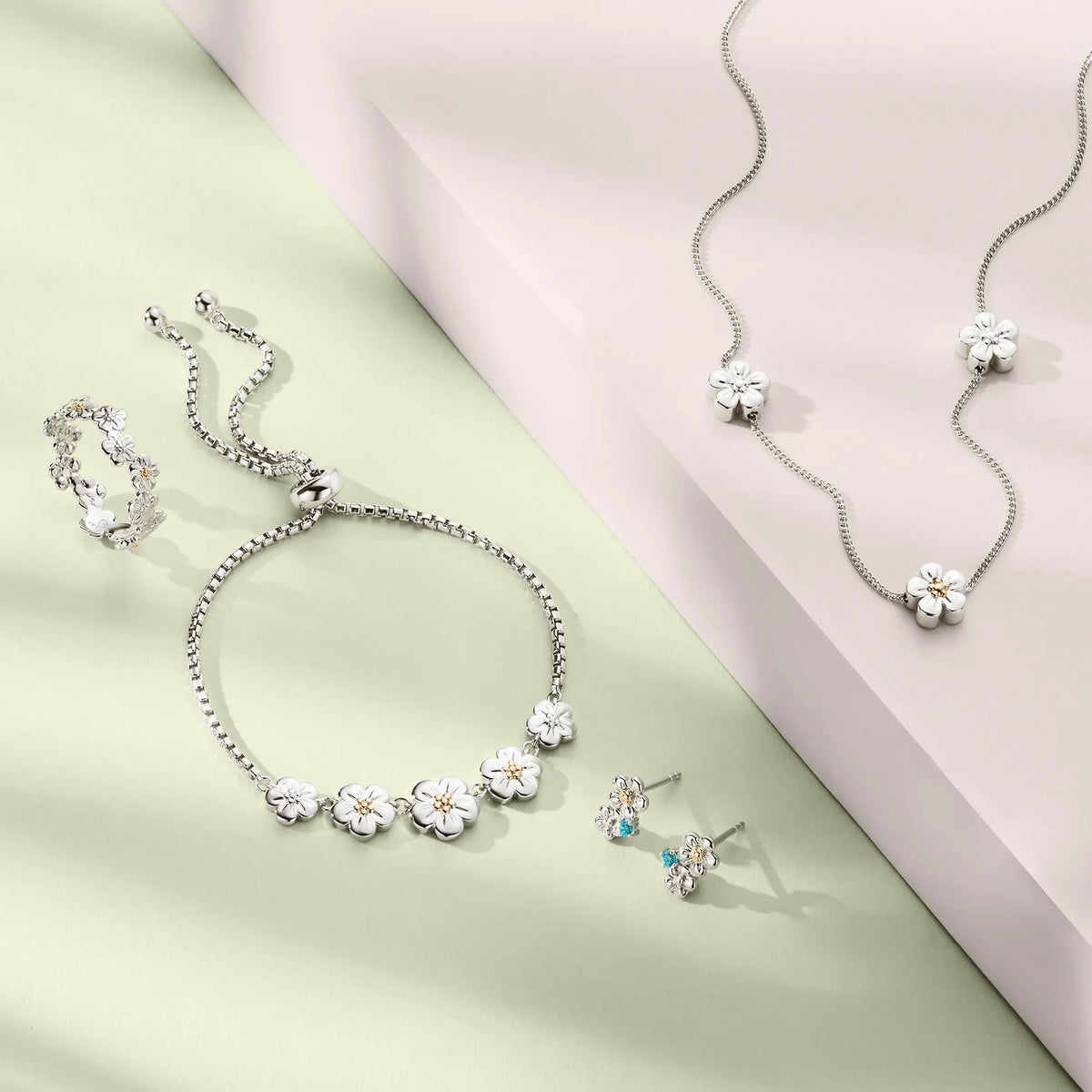 Clogau Silver Forget-Me-Knot Blue Topaz Stud Earring 3SNWO1009 — view 3