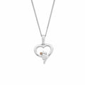 The Clogau Paw Print and Heart Pendant With White Topaz Sterling Silver necklace, a silver necklace from Clogau, at OD’s Jewellers in St Helens.