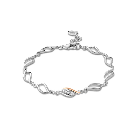 Clogau Past Present Future Muliti-Link Bracelet With White Topaz In Sterling Silver 3SPPF0651