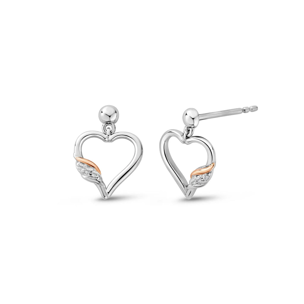 Clogau Past Present Future Heart Earrings With White Topaz in Sterling Silver by Clogau
