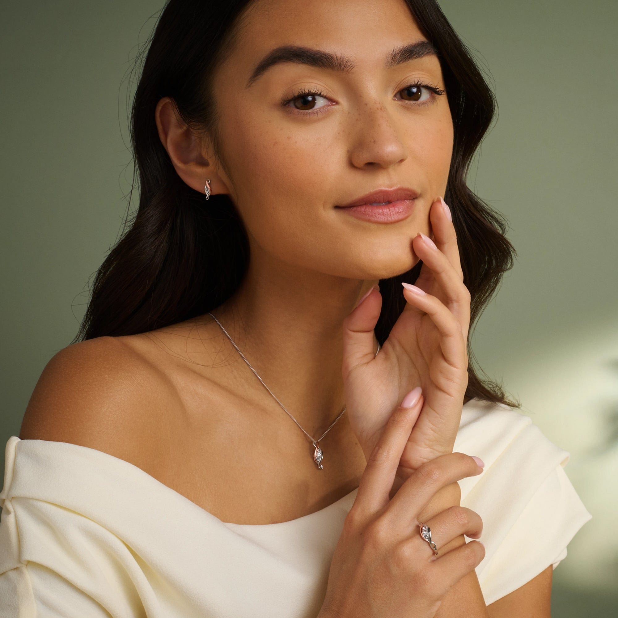 Clogau Past Present Future Ring With White Topaz In Sterling Silver