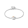 Clogau Paw Prints Single Paw With White Topaz Bracelet In Sterling Silver by Clogau
