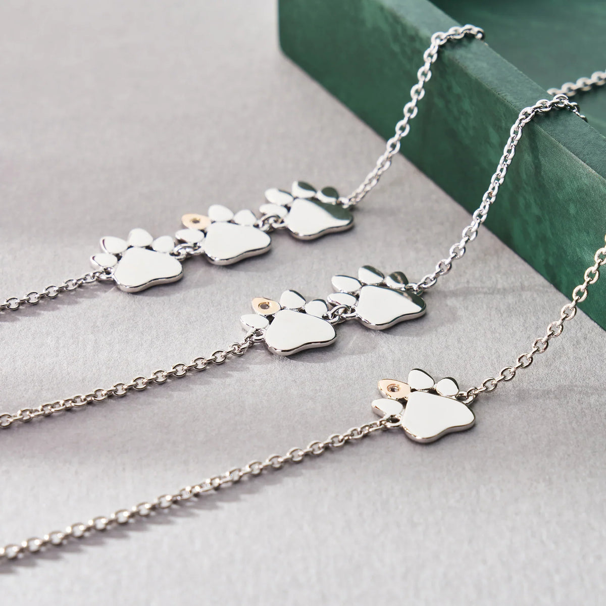 Clogau Paw Prints Single Paw With White Topaz Bracelet In Sterling Silver by Clogau