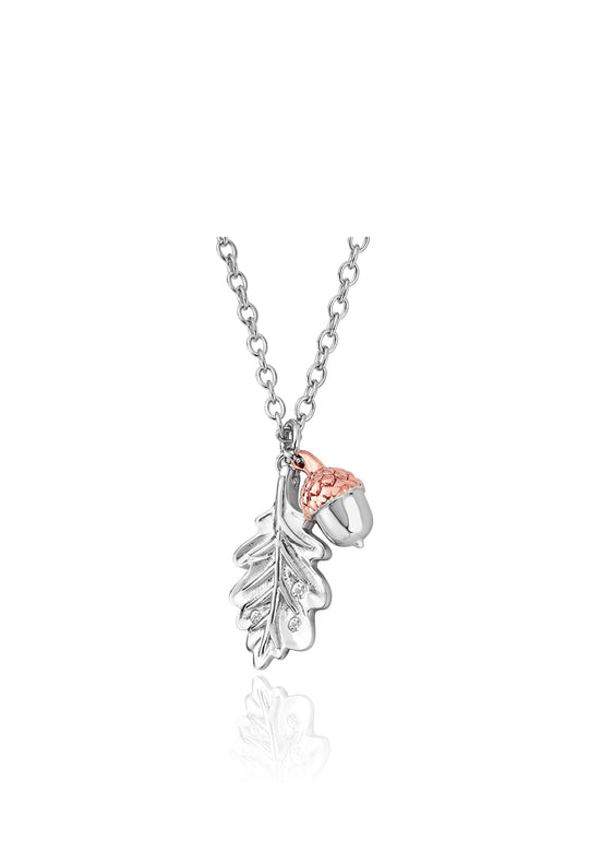 Clogau Royal Oak Leaf Pendant Sterling Silver 3SROKDP