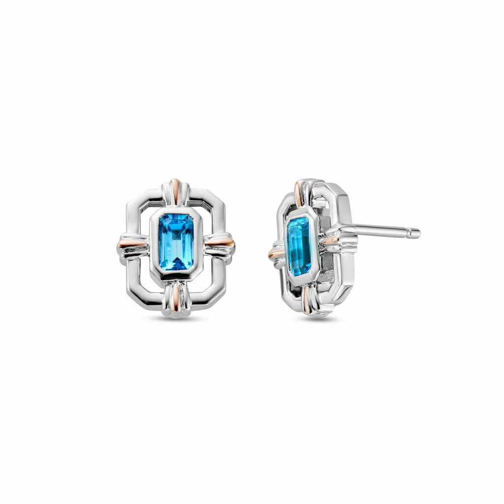 Clogau Silver Gateways Blue Topaz Stud Earring 3SROY1402