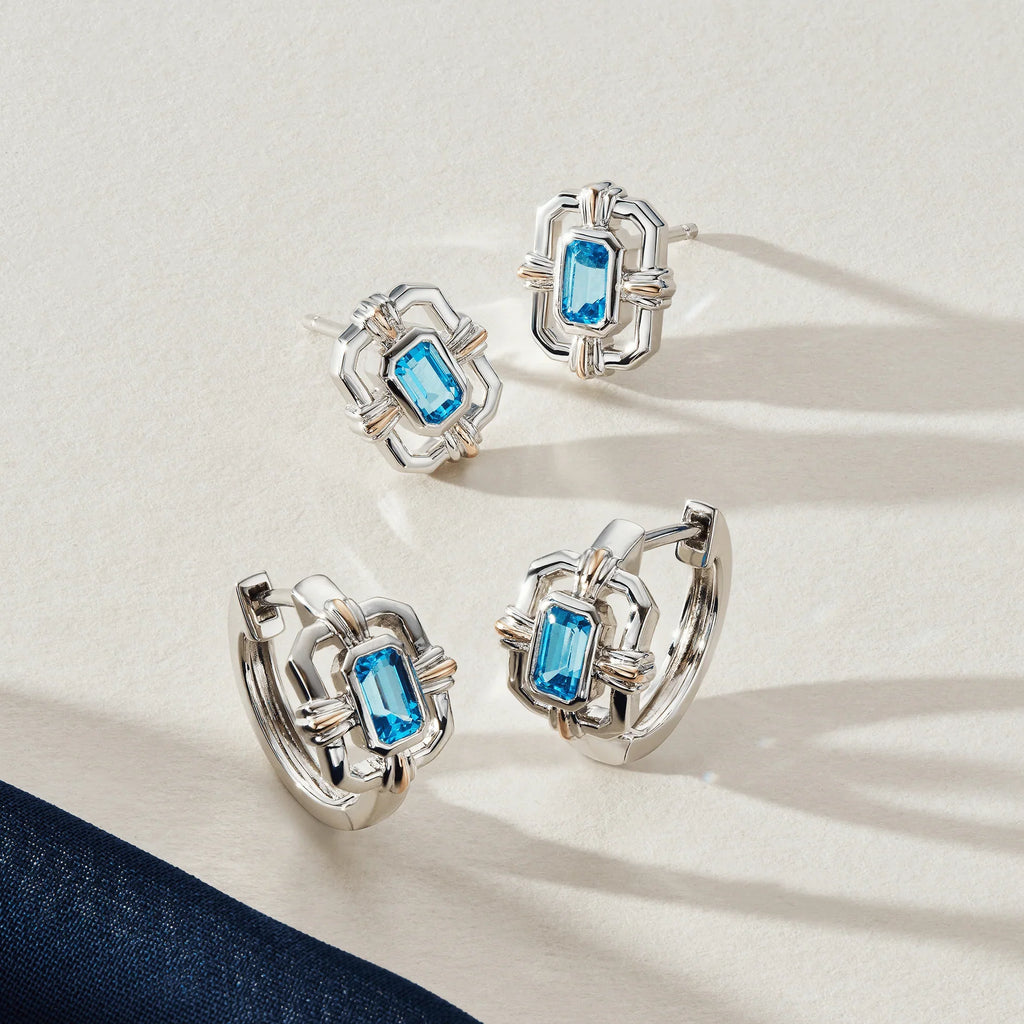 Clogau Silver Gateways Blue Topaz Stud Earring 3SROY1402