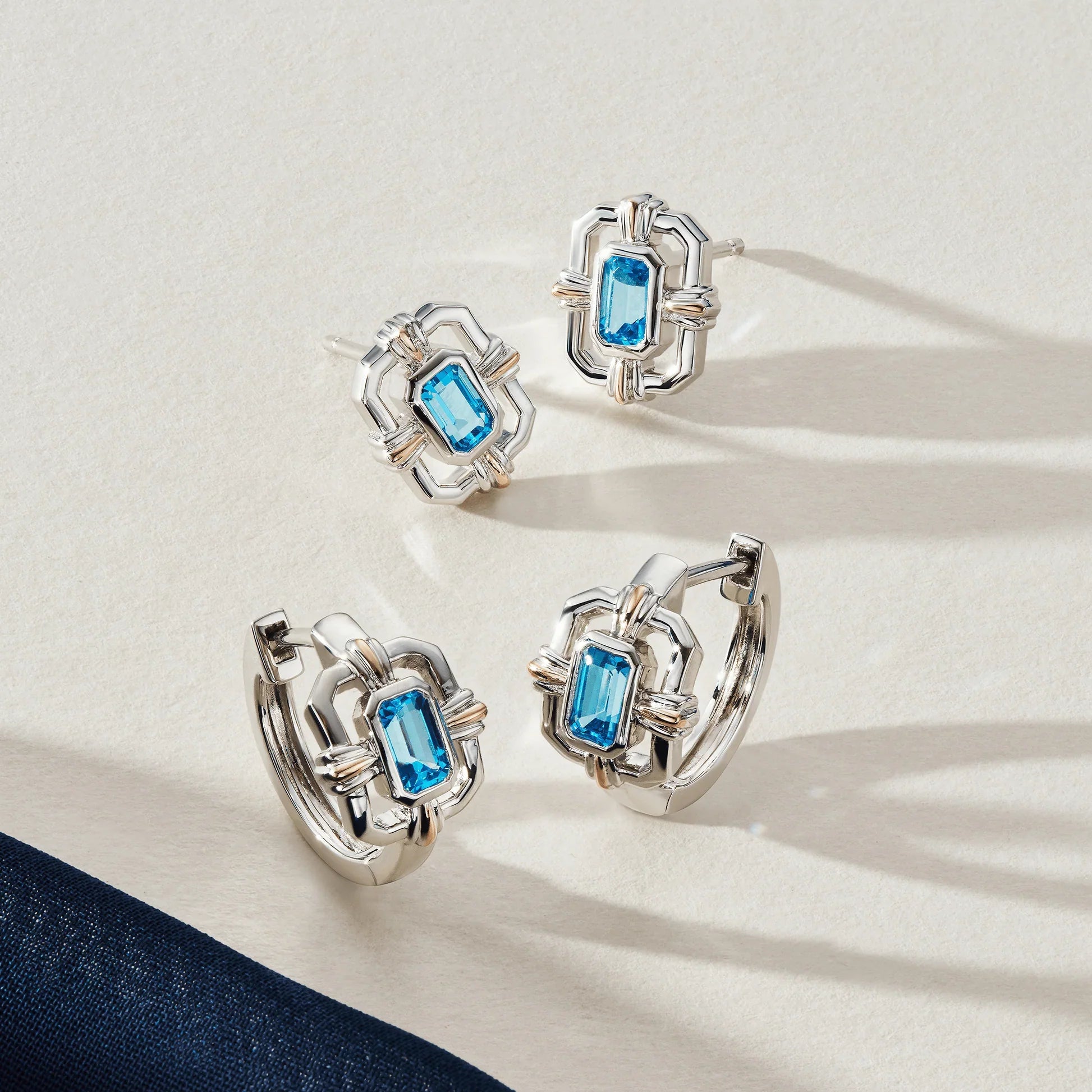 Clogau Silver Gateways Blue Topaz Stud Earring 3SROY1402