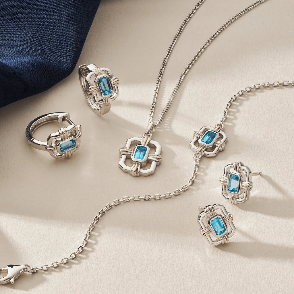 Clogau Silver Gateways Blue Topaz Stud Earring 3SROY1402